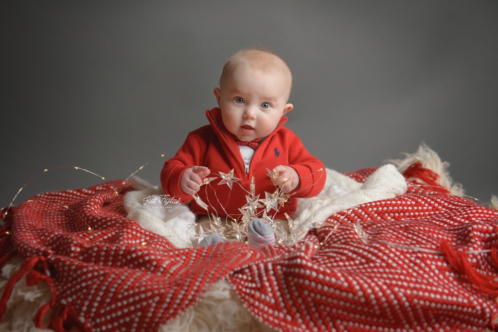 6 month baby boy christmas picture